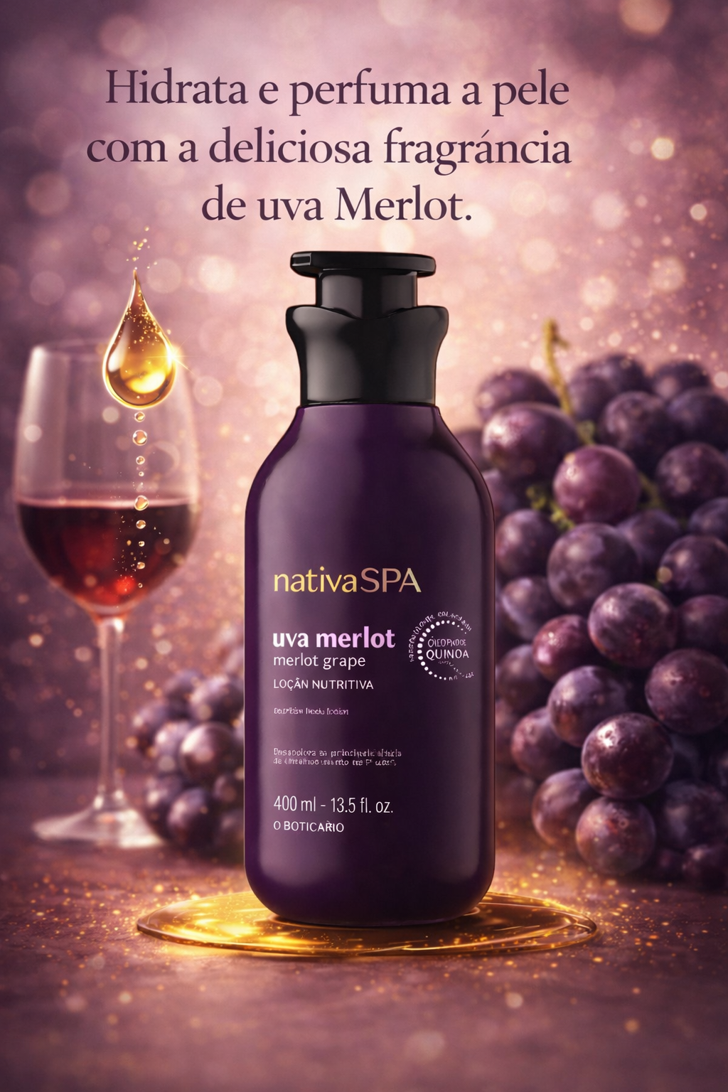 Creme Hidratante Corporal Uva Merlot Grape